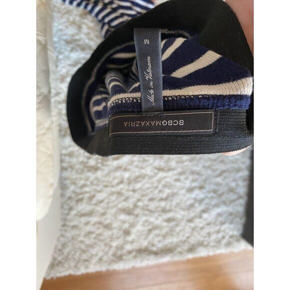 BCBGMAXAZRIA Skirt Karolin BCBG Max Azria Striped Long White Blue Medium - Picture 6 of 6